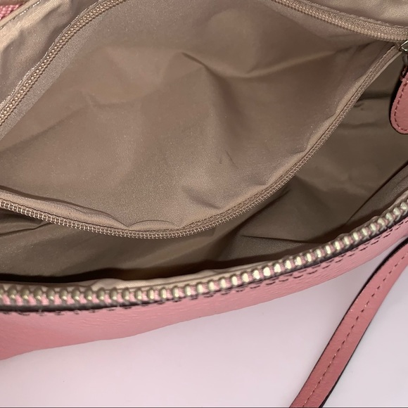 Cole Haan Pink Pebble Leather Baguete Shoulder Bag - Picture 7 of 11